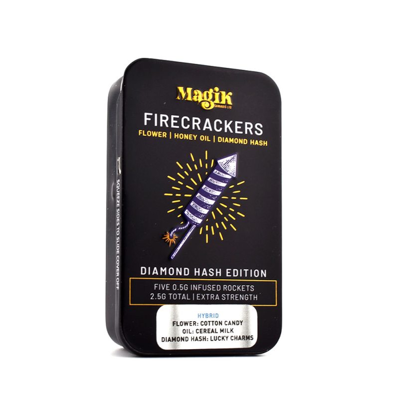 diamonds_front-800x800 Magik's Firecrackers Infused Pre Roll Joints - Diamond Hash Edition - Image 1