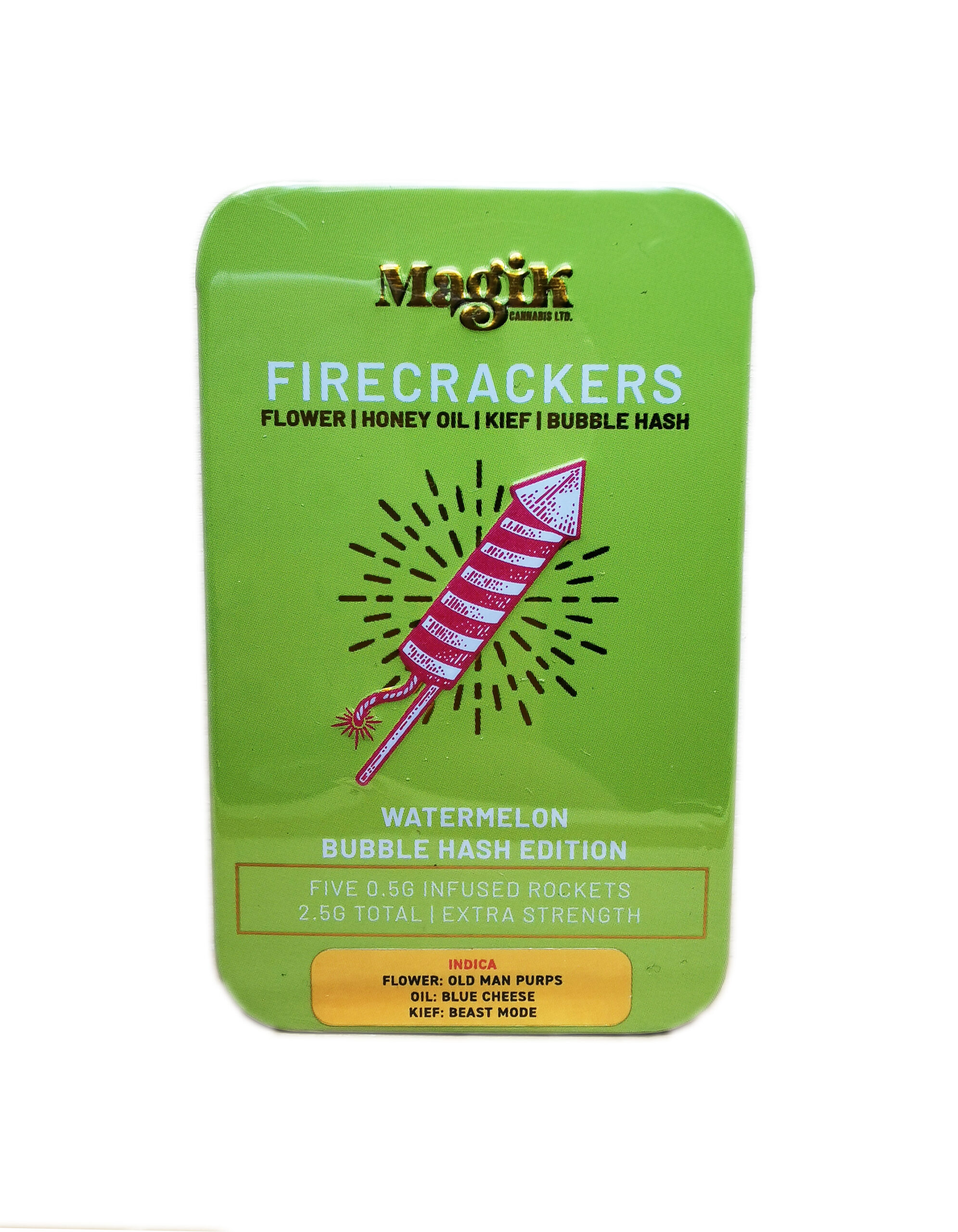 IMG_20251128_163220 Magik's Firecrackers Infused Pre Roll Joints - Watermelon Bubble Hash Edition - Image 1
